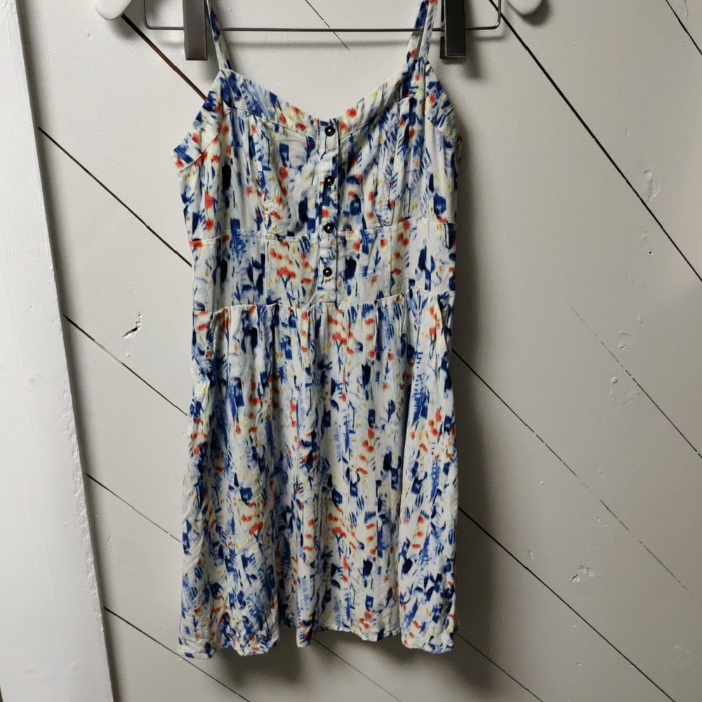 Express Blue Tan Spaghetti Strap Sundress